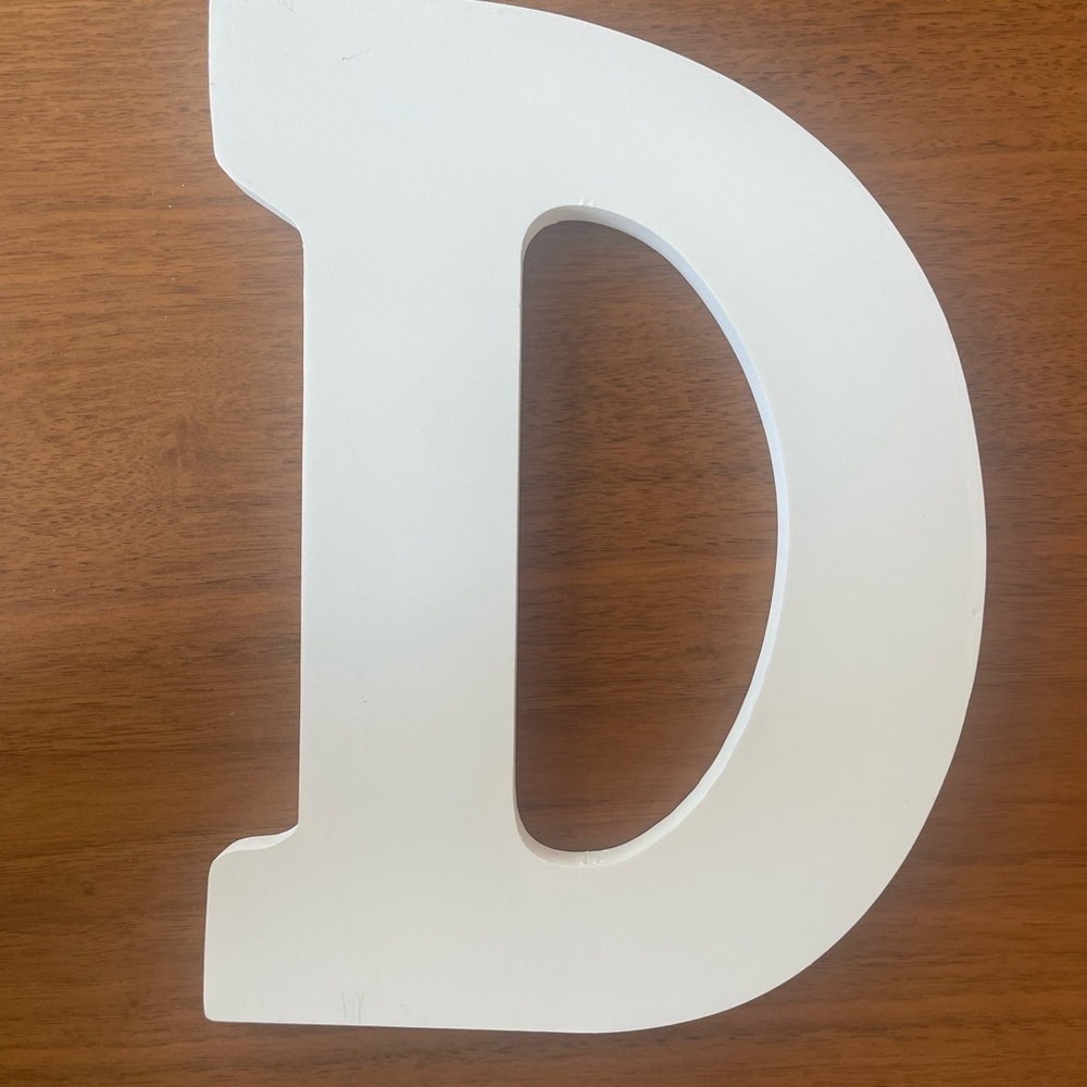 White Wooden Letter D Decor